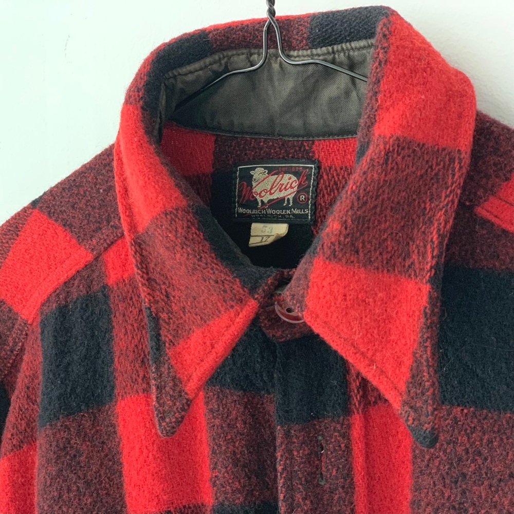 vintage 70s wool plaid Woolrich jacket / chore - barn - work coat